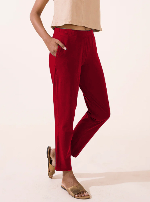Picture of Dark Rani Pink Waist Flared Cigar Pant with Pocket